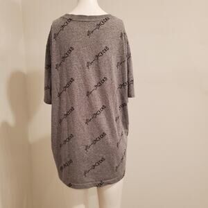 Marc Ecko Cut & Sew Womens Grey Allover Logo V-Neck T-Shirt Size XL